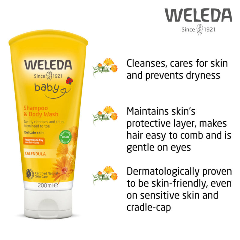 Natural Weleda Calendula Shampoo and Body Wash